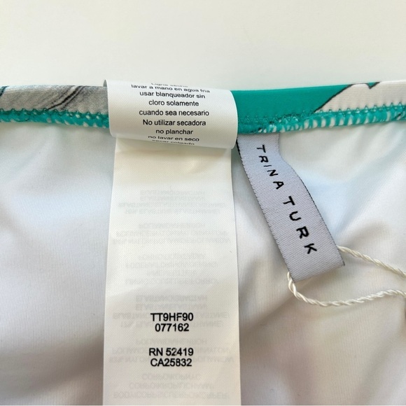 NWT Trina Turk Shirred Side Hipster Bikini Bottoms in Jade, Size 6 - Picture 9 of 10